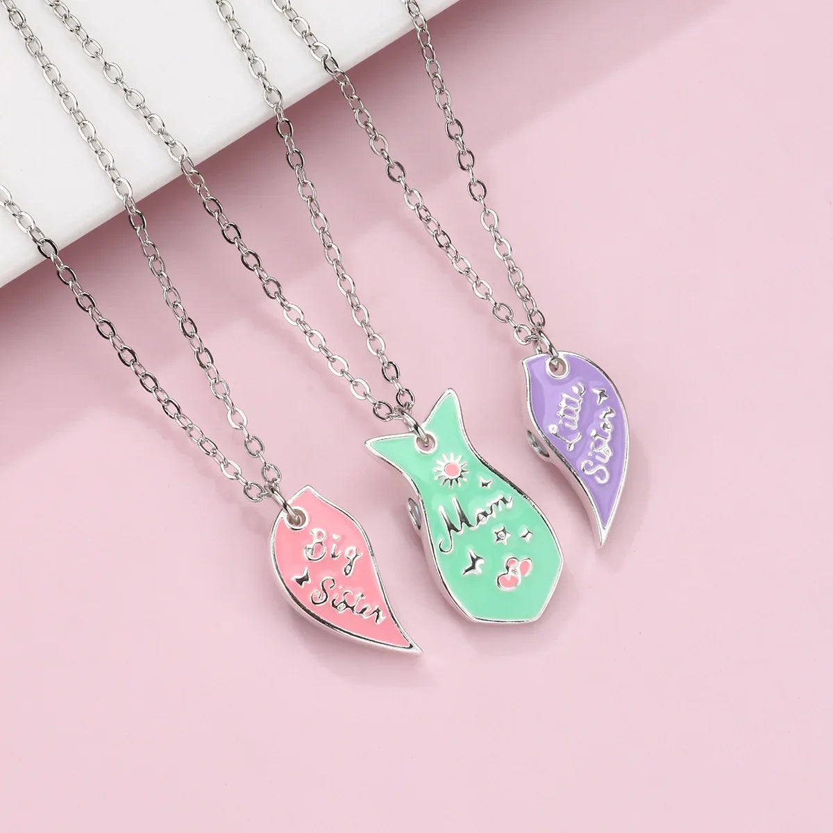 Big Sister Mom Little Sister Necklace Set - 3 Pieces/Set