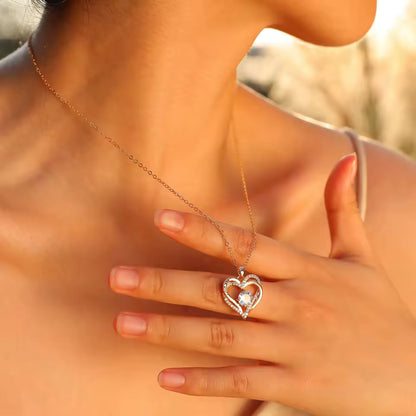 I Love You Engraved Double Heart Necklace