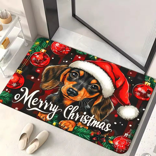 Christmas Dachshund Rug