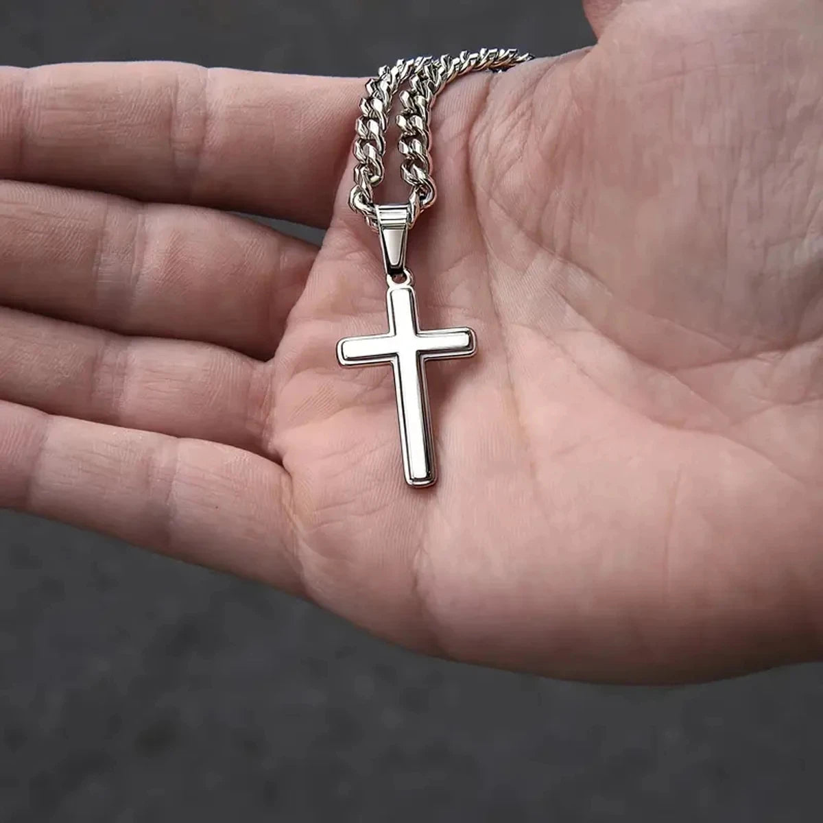 "My Dear Son Always Remember You Are Braver Than You" Believe Cross Necklace from Mom