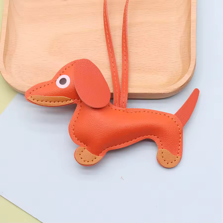 Dachshund Dog PU Leather Keychain