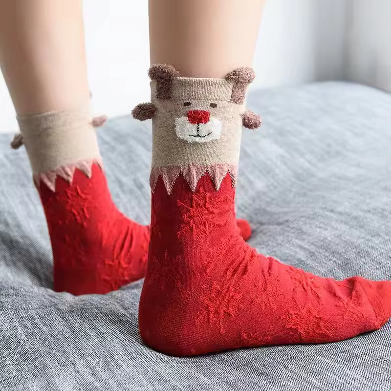 Christmas Deer Socks - Set 3 pairs