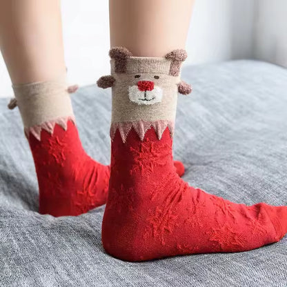 Christmas Deer Socks - Set 3 pairs