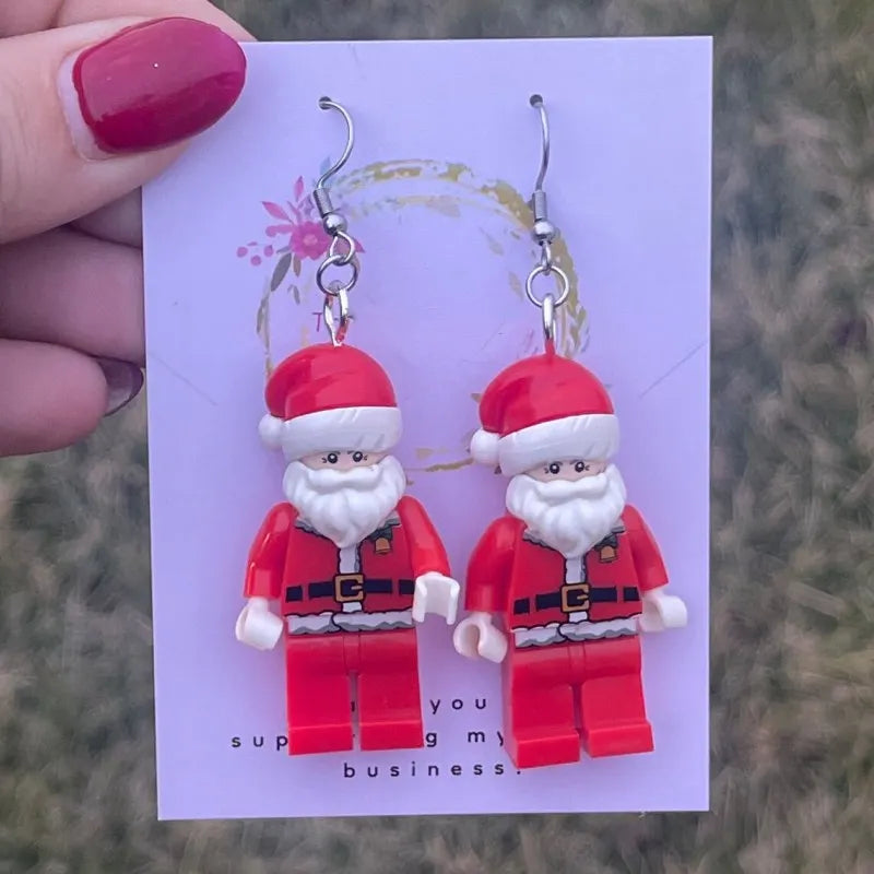 Santa Claus Lego Earrings