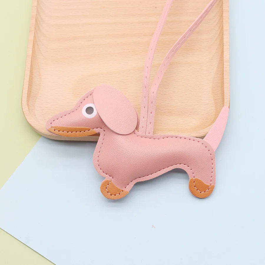 Dachshund Dog PU Leather Keychain