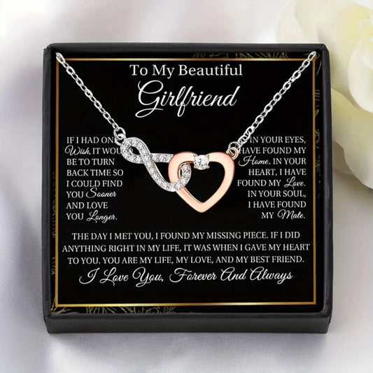 To My Beautiful Girlfriend Infinity Heart Necklace