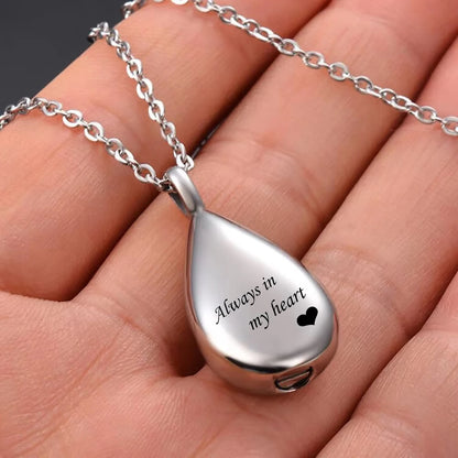 Always In My Heart Memorial Teardrop Necklace