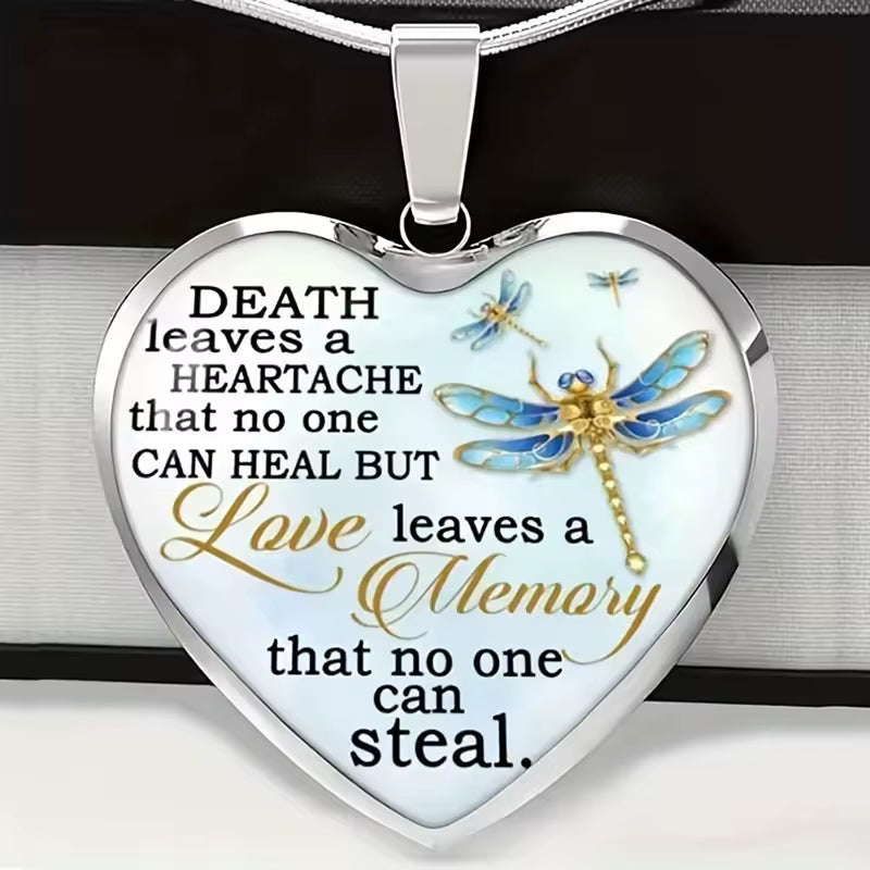 "Death Leaves A Heartache That No One Can Heal" Pendant Necklace