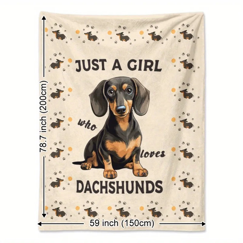 Just a Girl who loves Dachshunds Throw Blanket