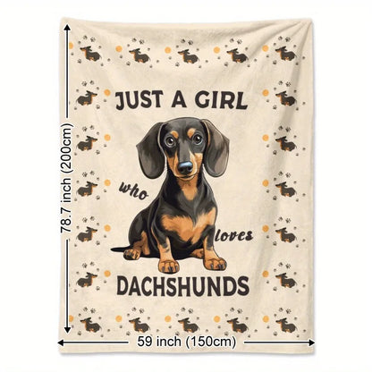 Just a Girl who loves Dachshunds Throw Blanket
