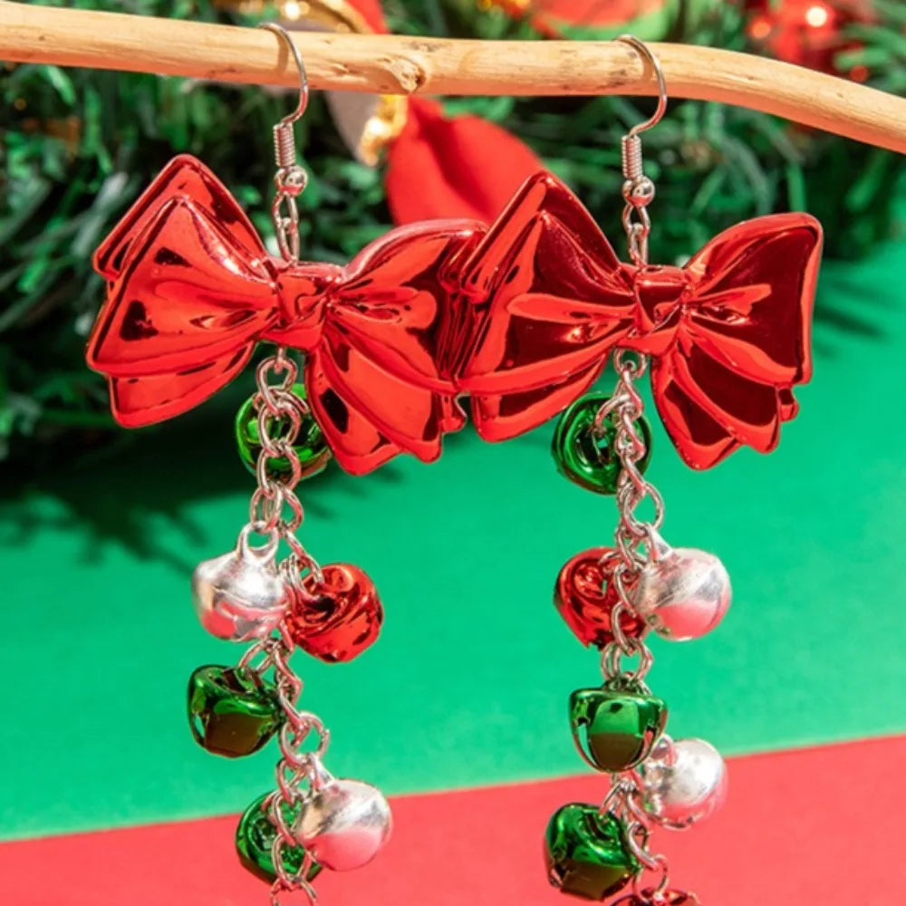 Red Bowknot Dangle Earrings