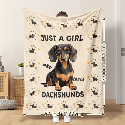 Just a Girl who loves Dachshunds Throw Blanket