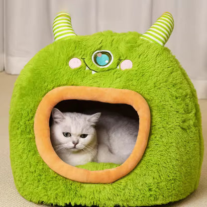 Cartoon Monster Pet House Bed Soft, Warm And Safe for All 4 Seasons QH11