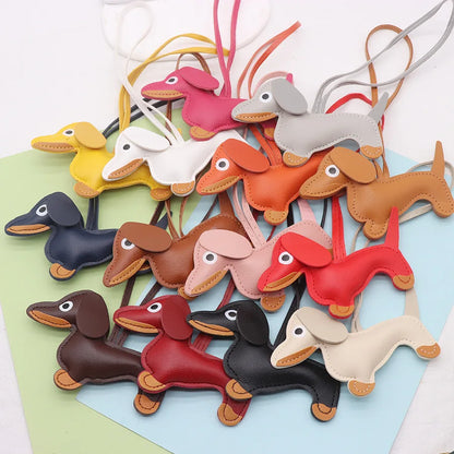 Dachshund Dog PU Leather Keychain