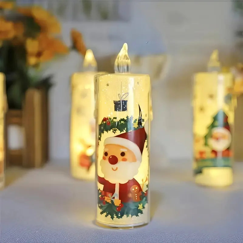 Christmas Themed LED Candle Set - Set 4 Candles