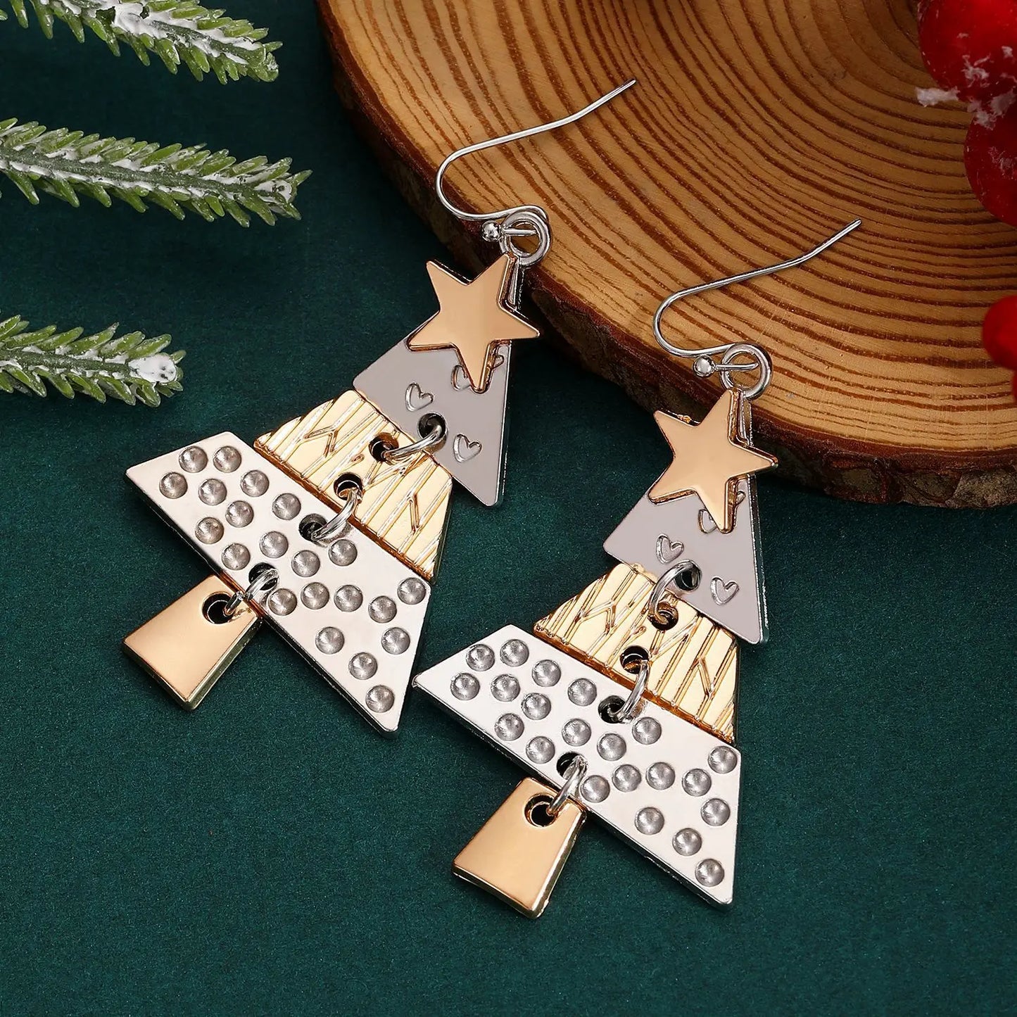 Christmas Tree Pendant Earrings
