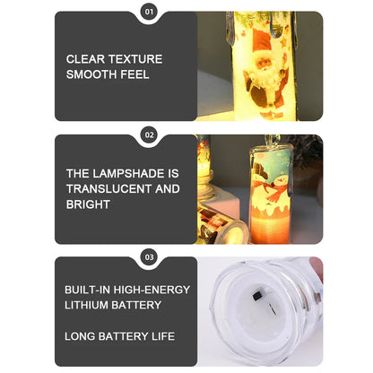 Christmas Themed LED Candle Set - Set 4 Candles