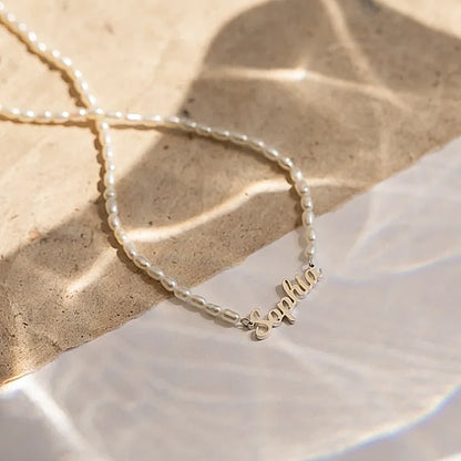 Customized Pearl Name Necklace