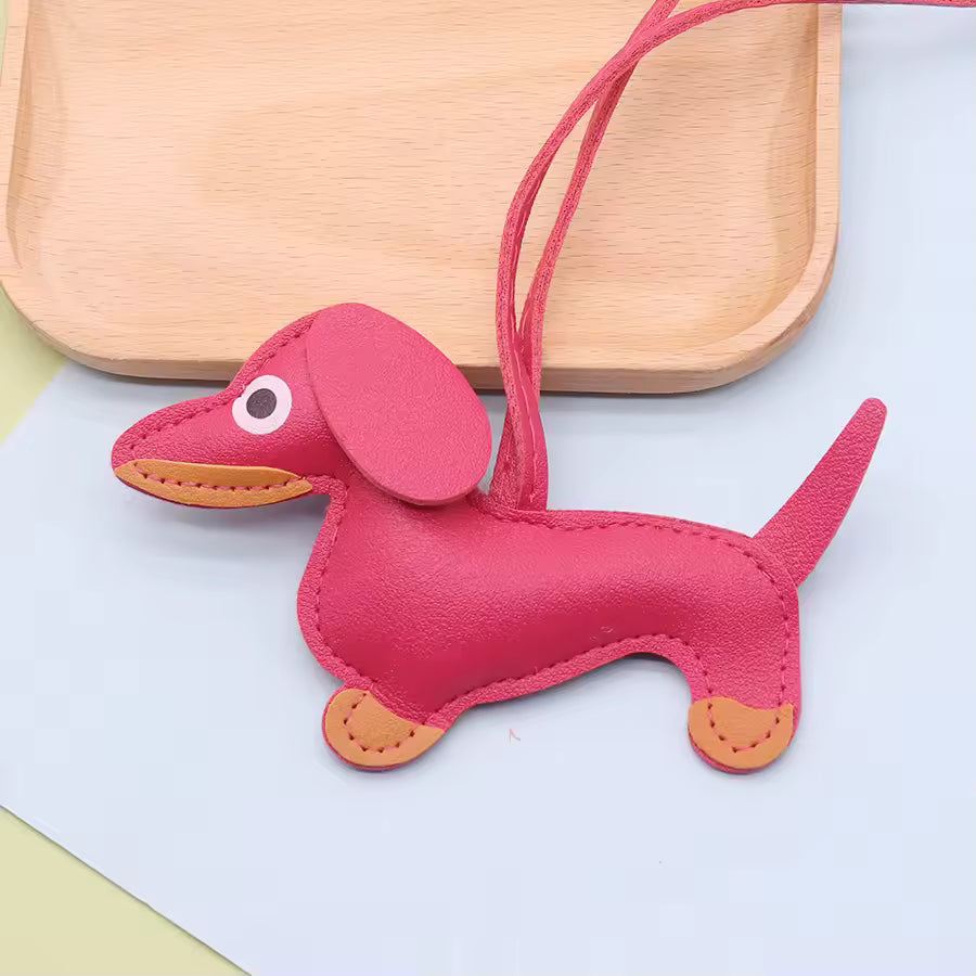 Dachshund Dog PU Leather Keychain