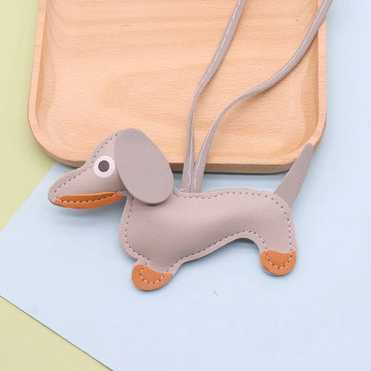 Dachshund Dog PU Leather Keychain