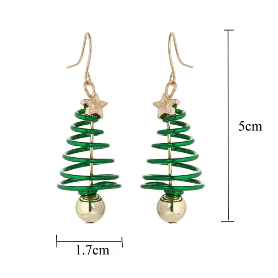 Christmas Tree Dangle Earrings