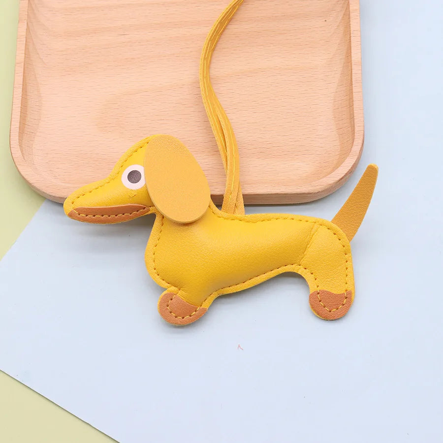 Dachshund Dog PU Leather Keychain