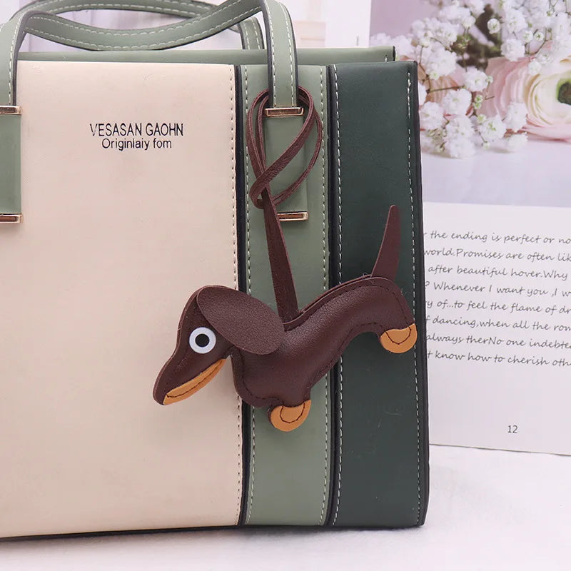 Dachshund Dog PU Leather Keychain