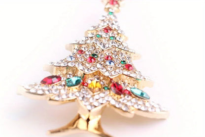 Exquisite Christmas Tree Crystal Brooch