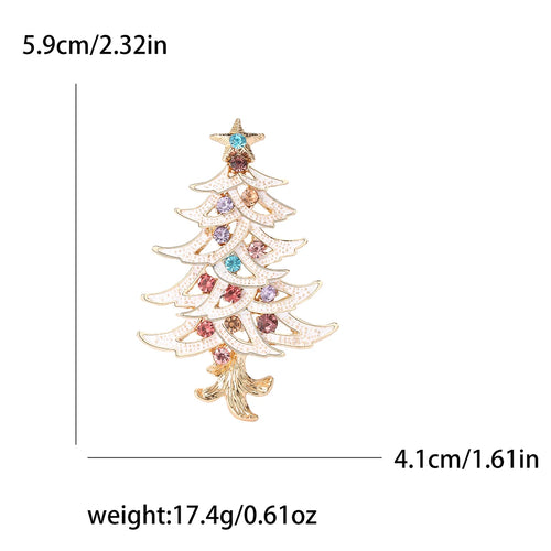 Christmas Rhinestone Christmas Tree Brooch