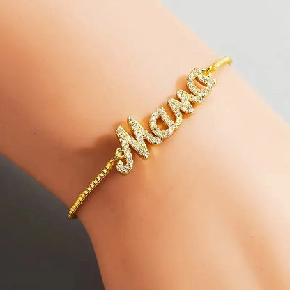 Mama Letter Zircon Bracelet