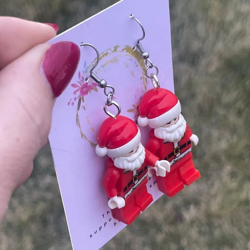 Santa Claus Lego Earrings