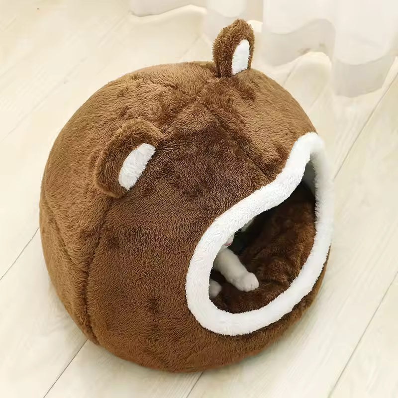 Funny Cat Bed Warm Pet House Bed QH6