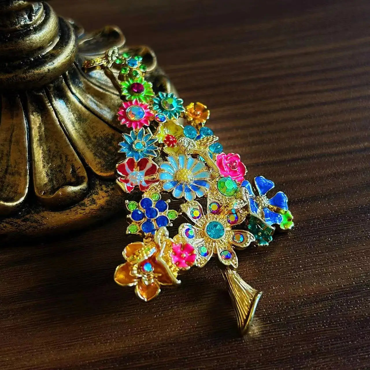 Baroque Luxury Christmas Tree Design Brooch