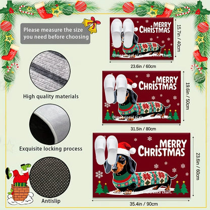 Dachshund Chrismas Mat