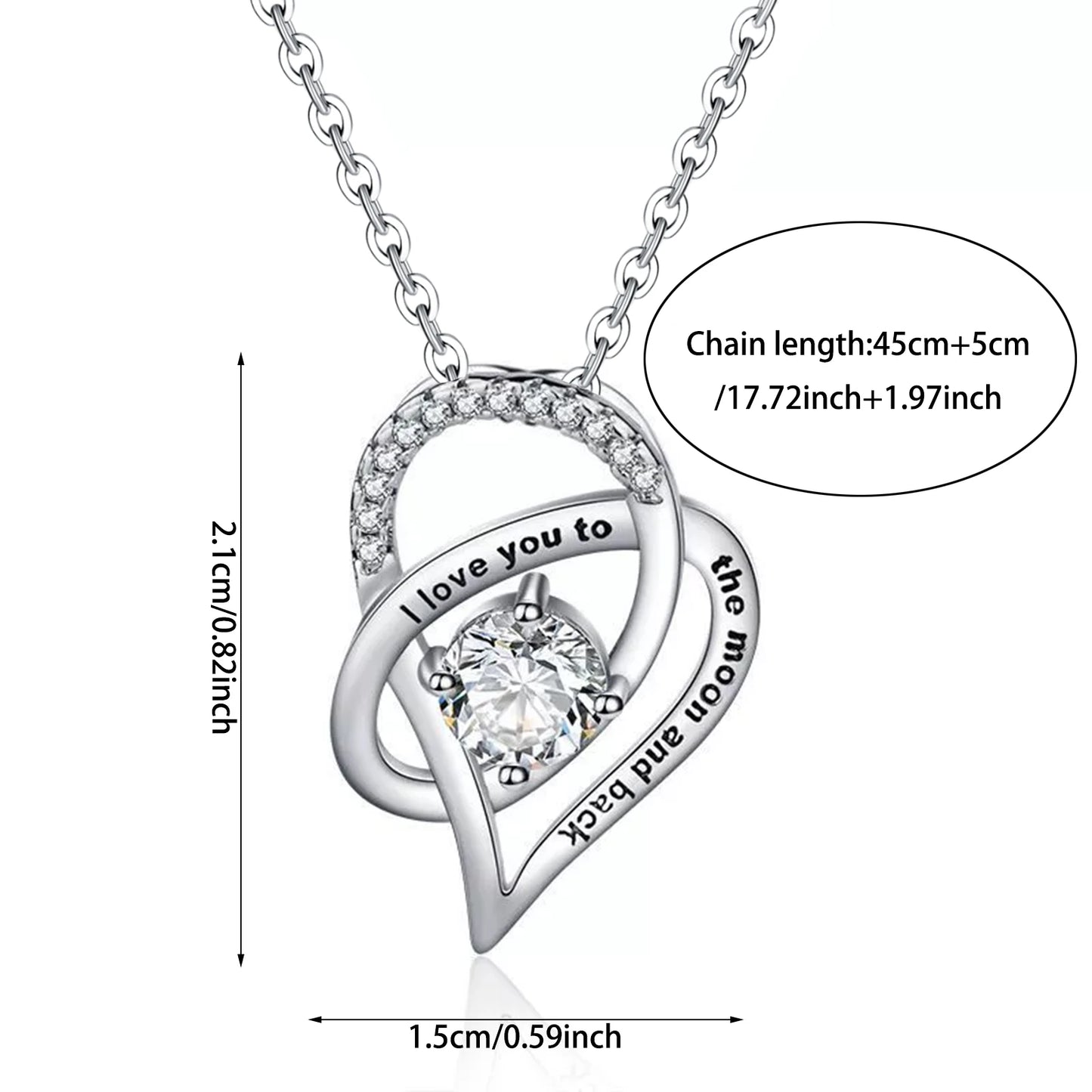 "I Love You to the Moon and Back" Engraving Necklace for Daughter from Dad