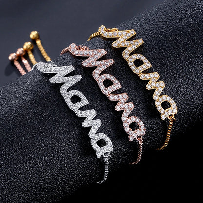 Mama Letter Zircon Bracelet