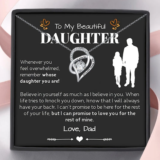"I Love You to the Moon and Back" Engraving Necklace for Daughter from Dad