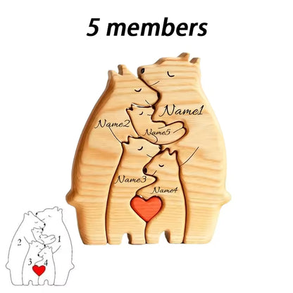 Personalized Hugging Bear Family Puzzle