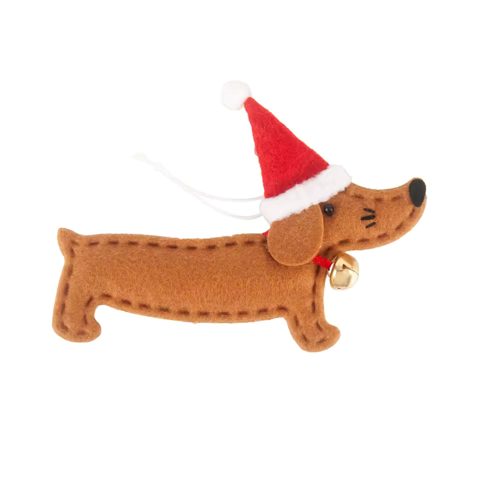 Dachshund Christmas Tree Fabric Ornament