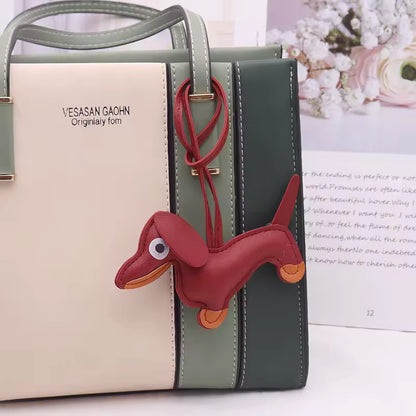 Dachshund Dog PU Leather Keychain