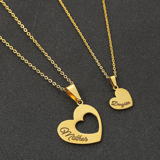 Daughter in Mother's Heart Necklace Set