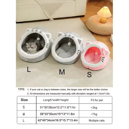 Cozy 4 Season Universal Soft Plush Cat & Dog - Pet House Bed
