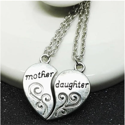 “Two Halves, One Heart” – Mother Daughter Necklace Set