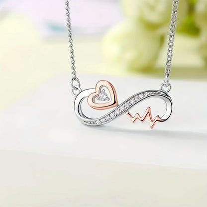 To My Beautiful Granddaughter Infinite Love and Heartbeat Necklace