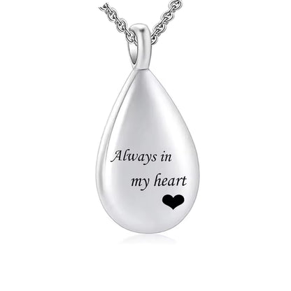 Always In My Heart Memorial Teardrop Necklace