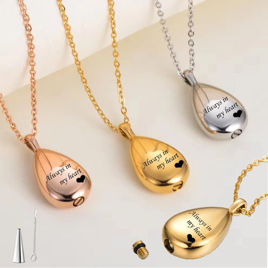 Always In My Heart Memorial Teardrop Necklace
