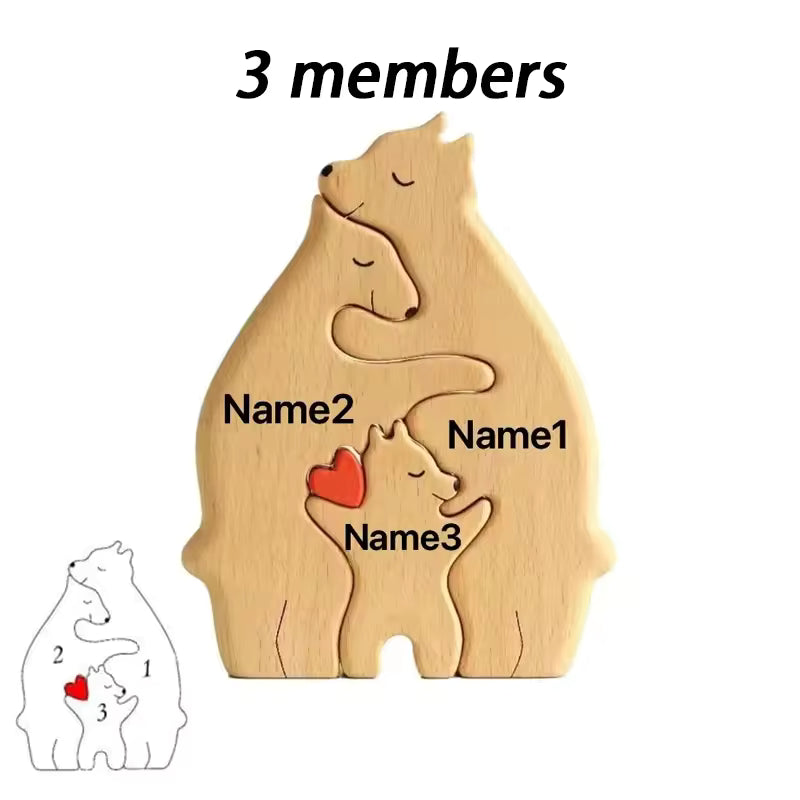 Personalized Hugging Bear Family Puzzle
