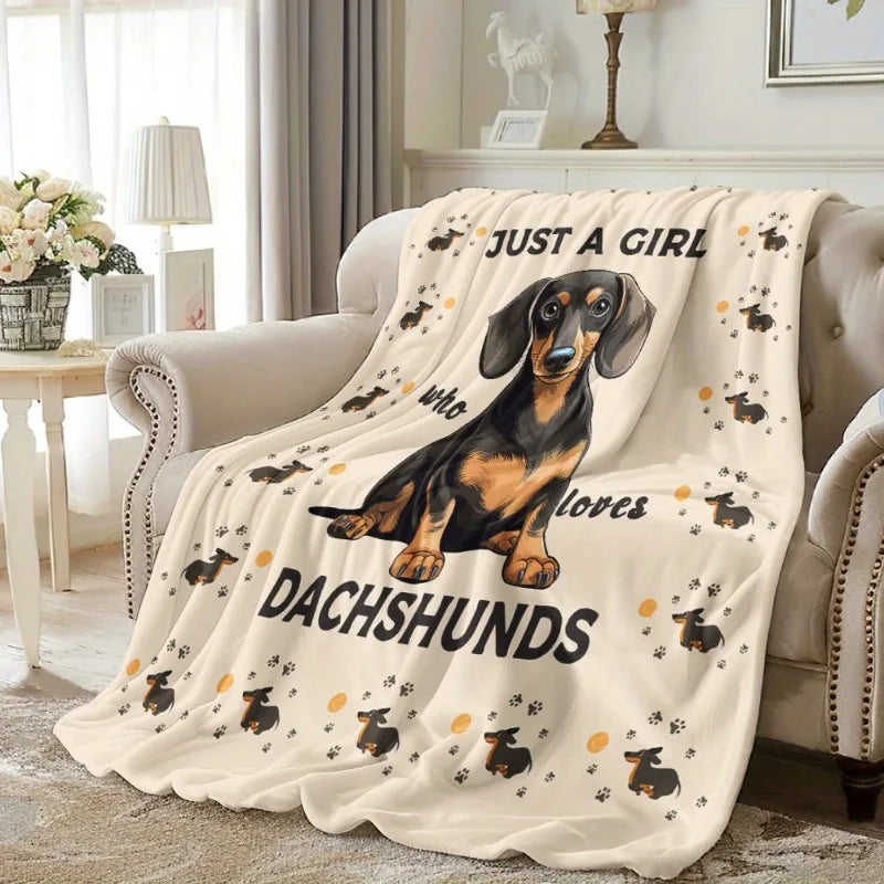 Just a Girl who loves Dachshunds Throw Blanket