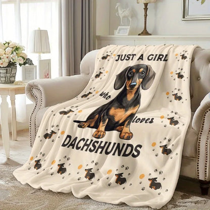 Just a Girl who loves Dachshunds Throw Blanket