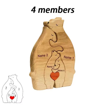 Personalized Hugging Bear Family Puzzle